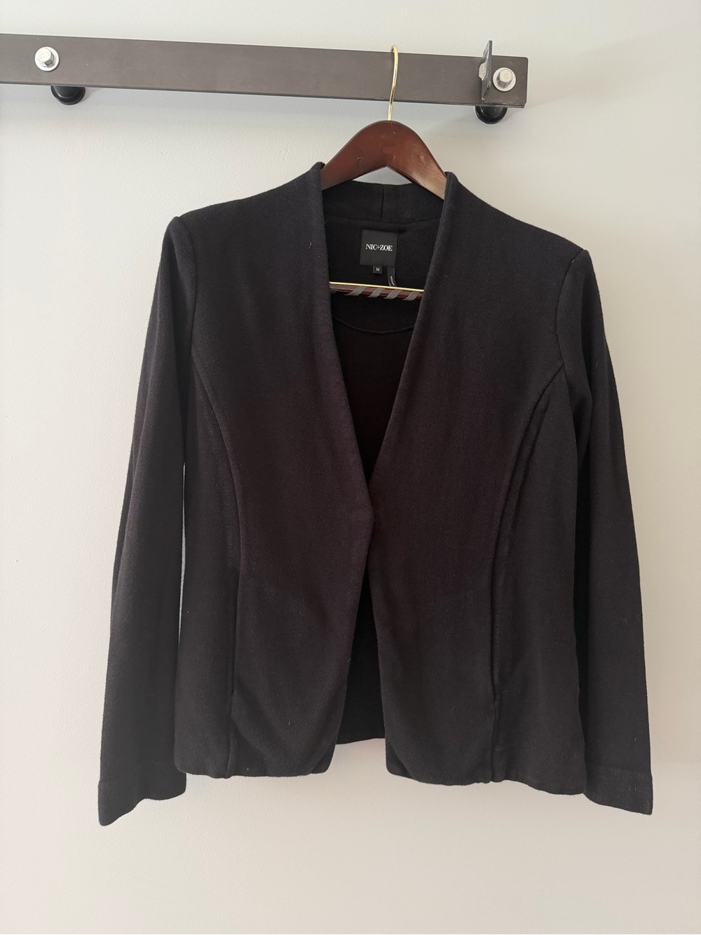 NIC+ZOE Black Open-Front magnetic closure Blazer